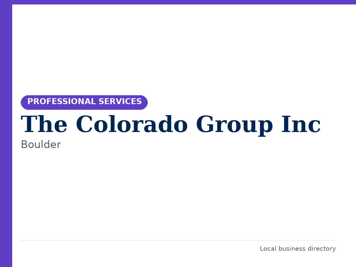 The Colorado Group Inc