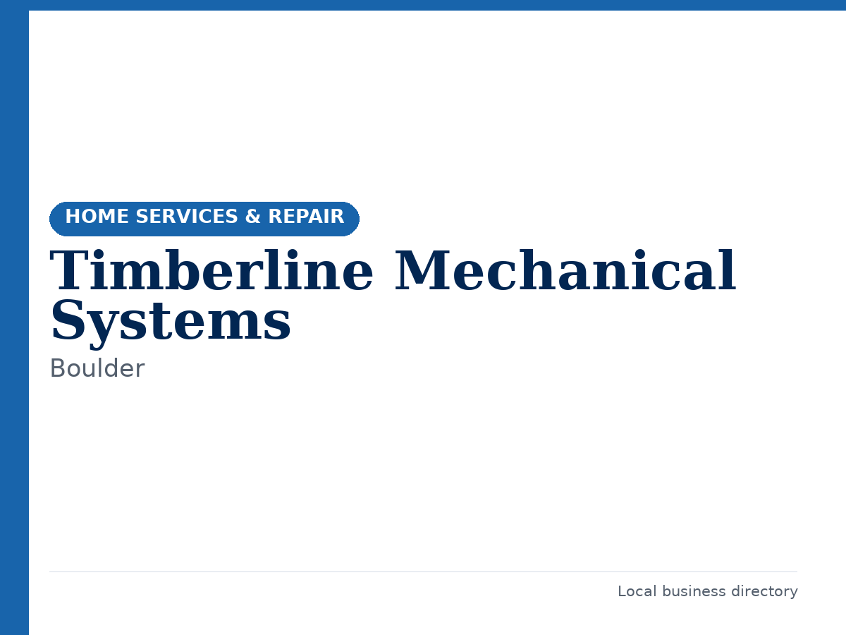 Timberline Mechanical Systems