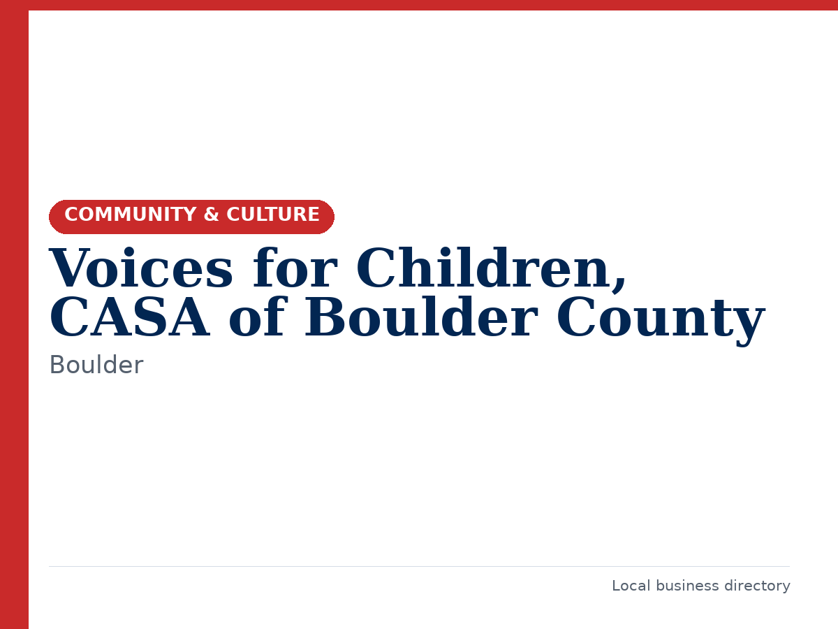 Voices for Children, CASA of Boulder County
