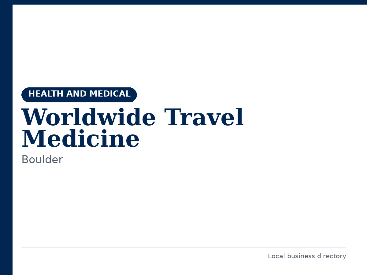 Worldwide Travel Medicine