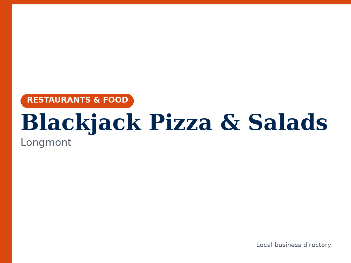 Blackjack Pizza & Salads