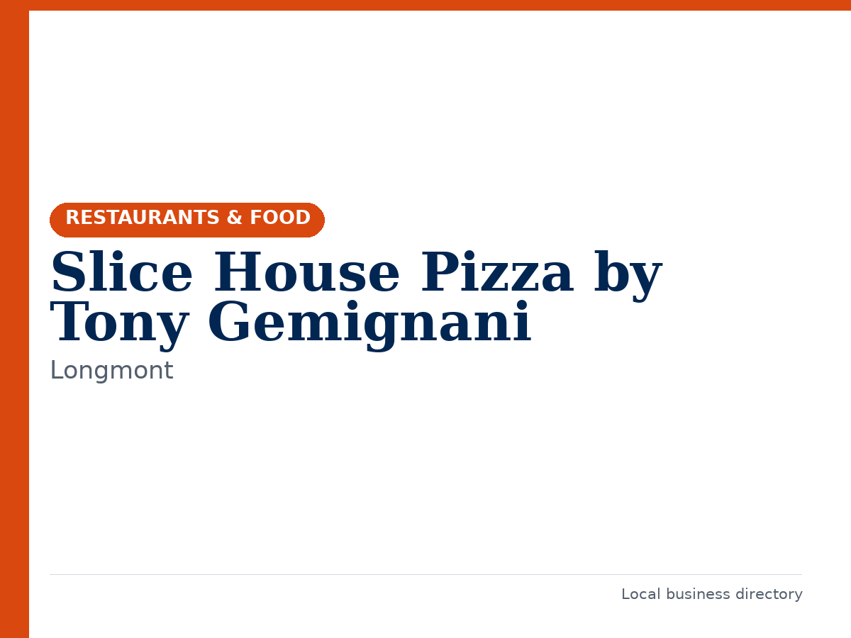 Slice House Pizza by Tony Gemignani