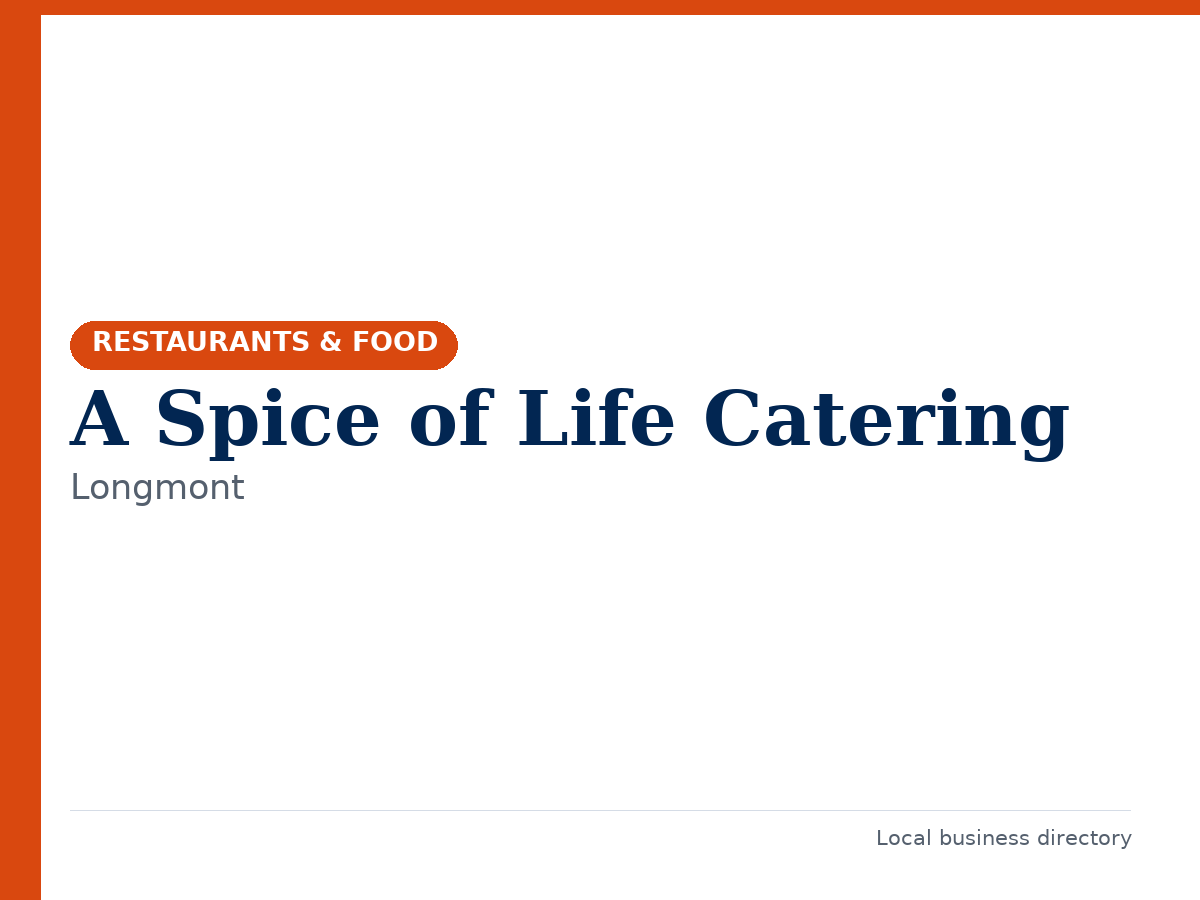 A Spice of Life Catering