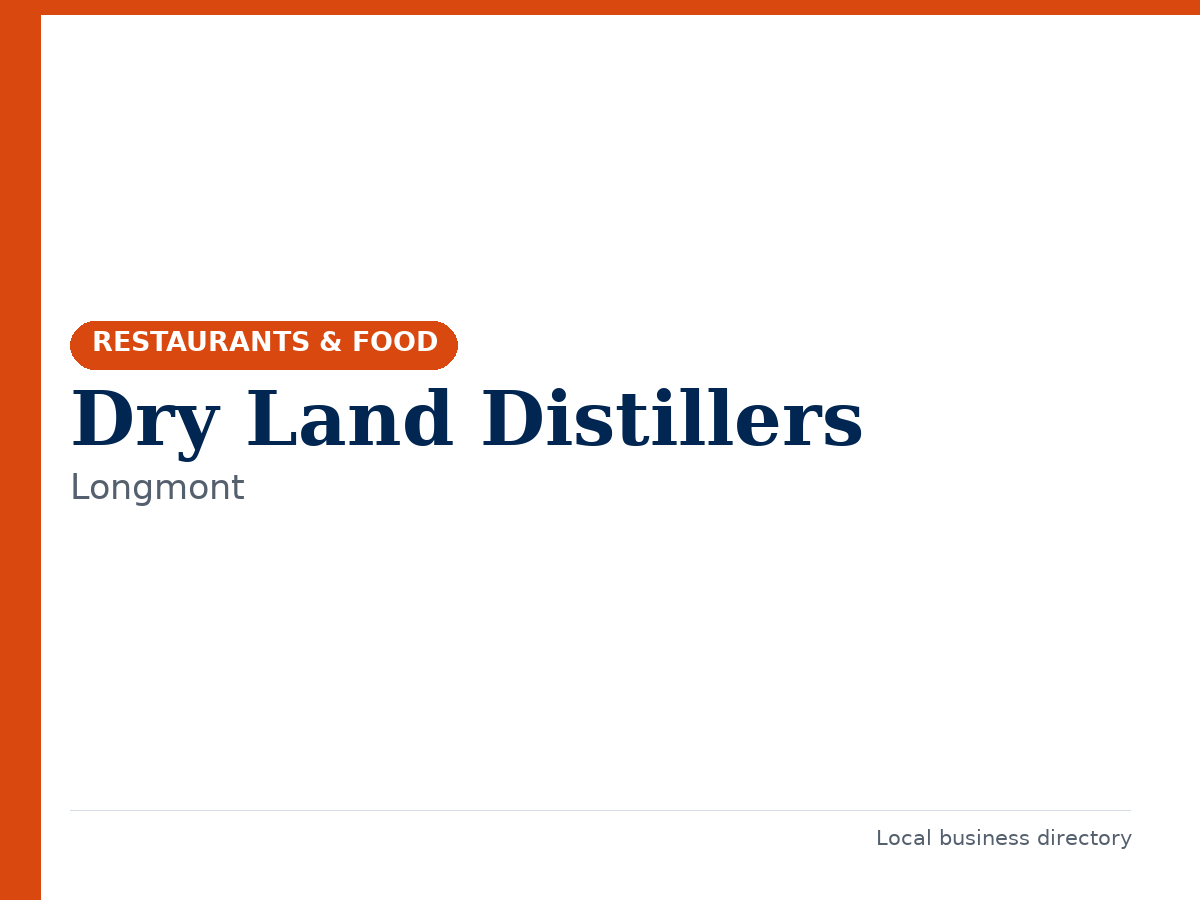 Dry Land Distillers
