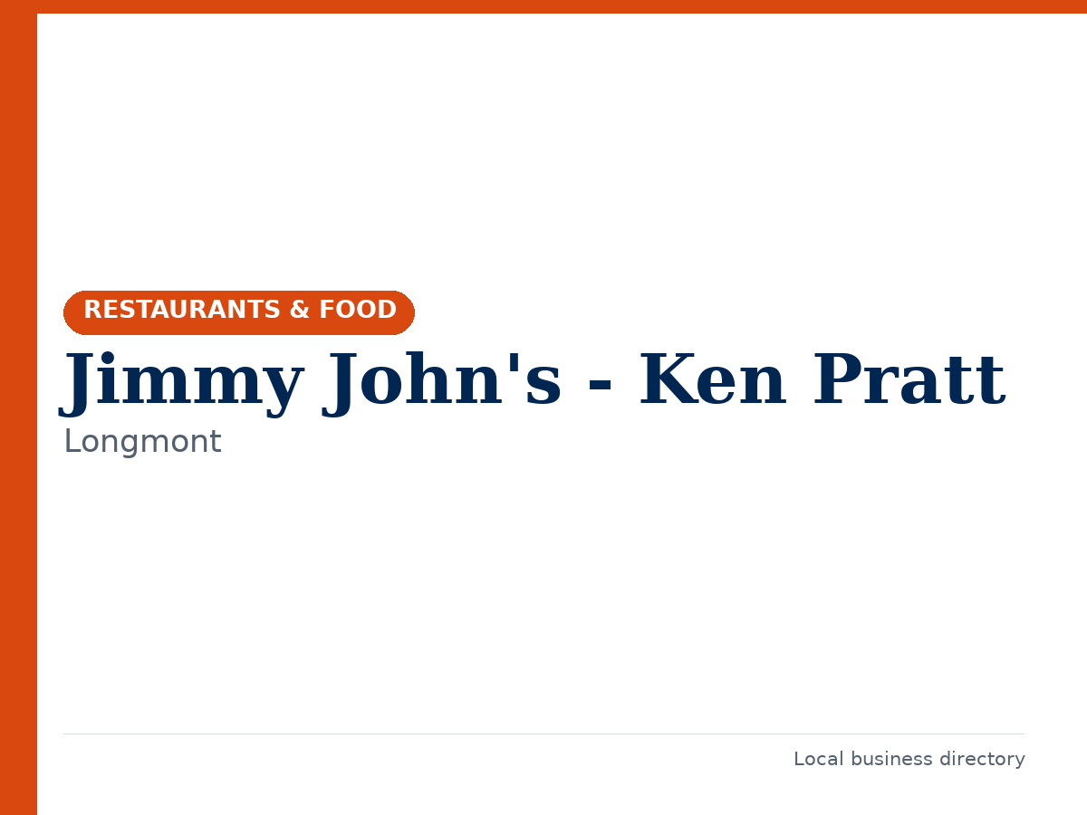 Jimmy John's - Ken Pratt