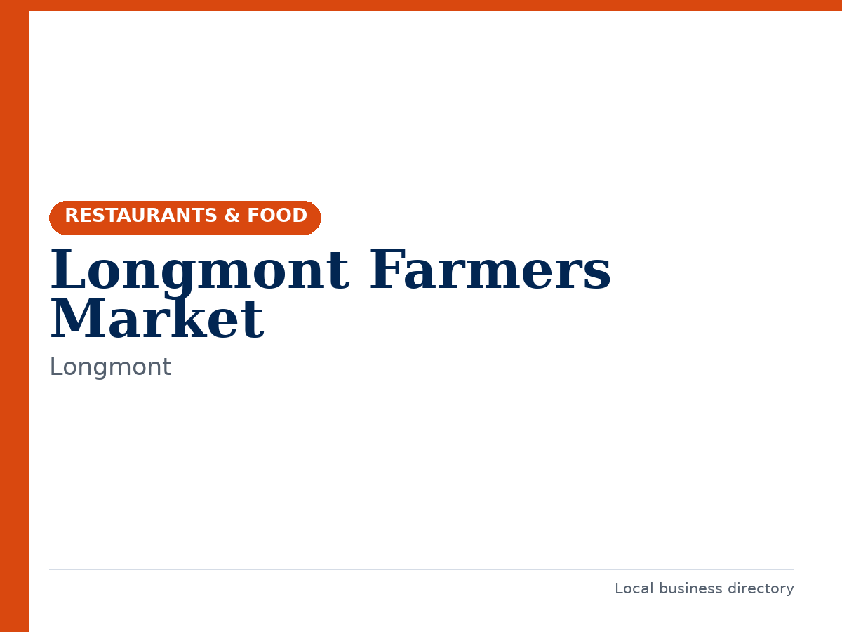 Longmont Farmers Market