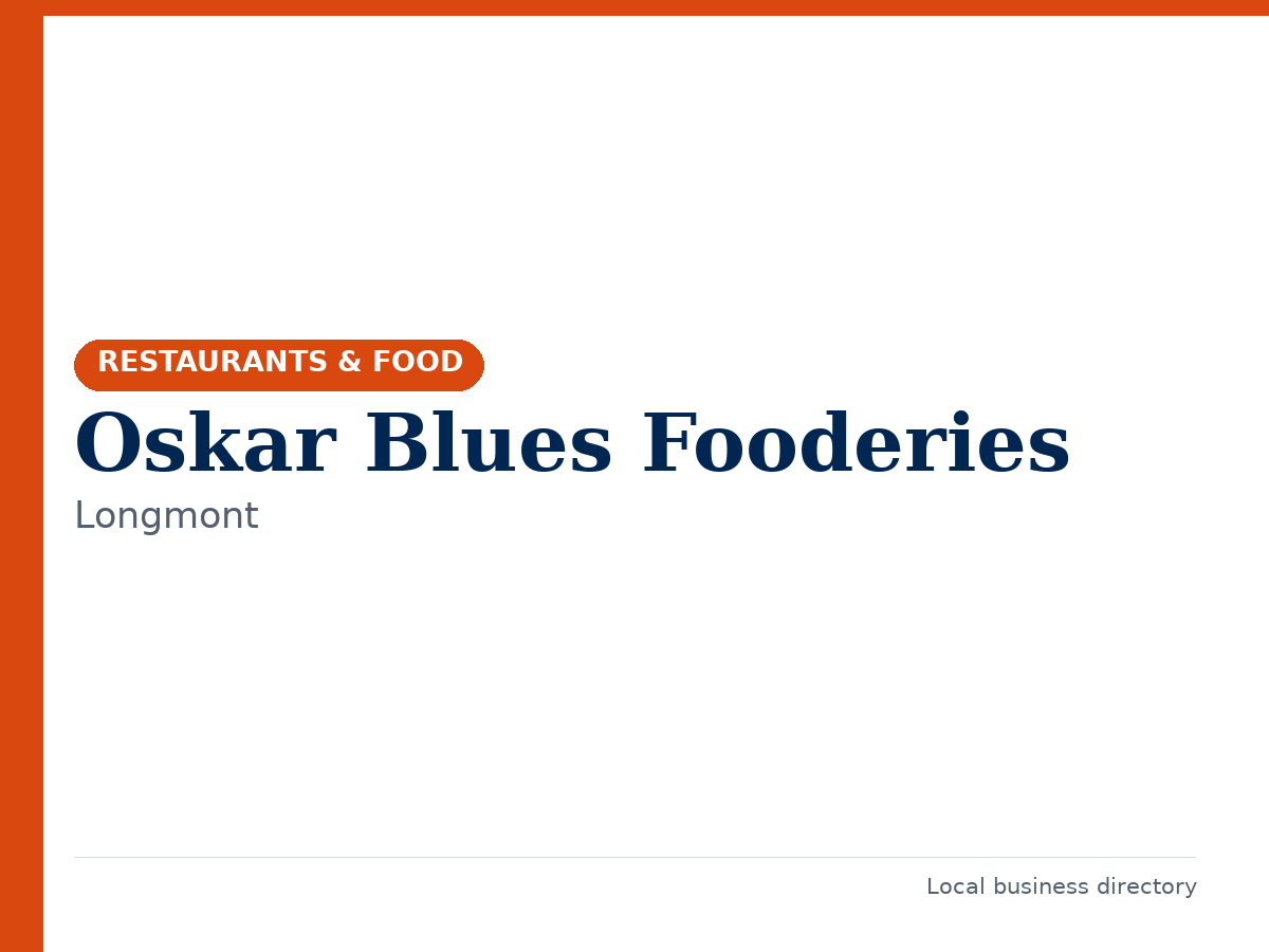 Oskar Blues Fooderies
