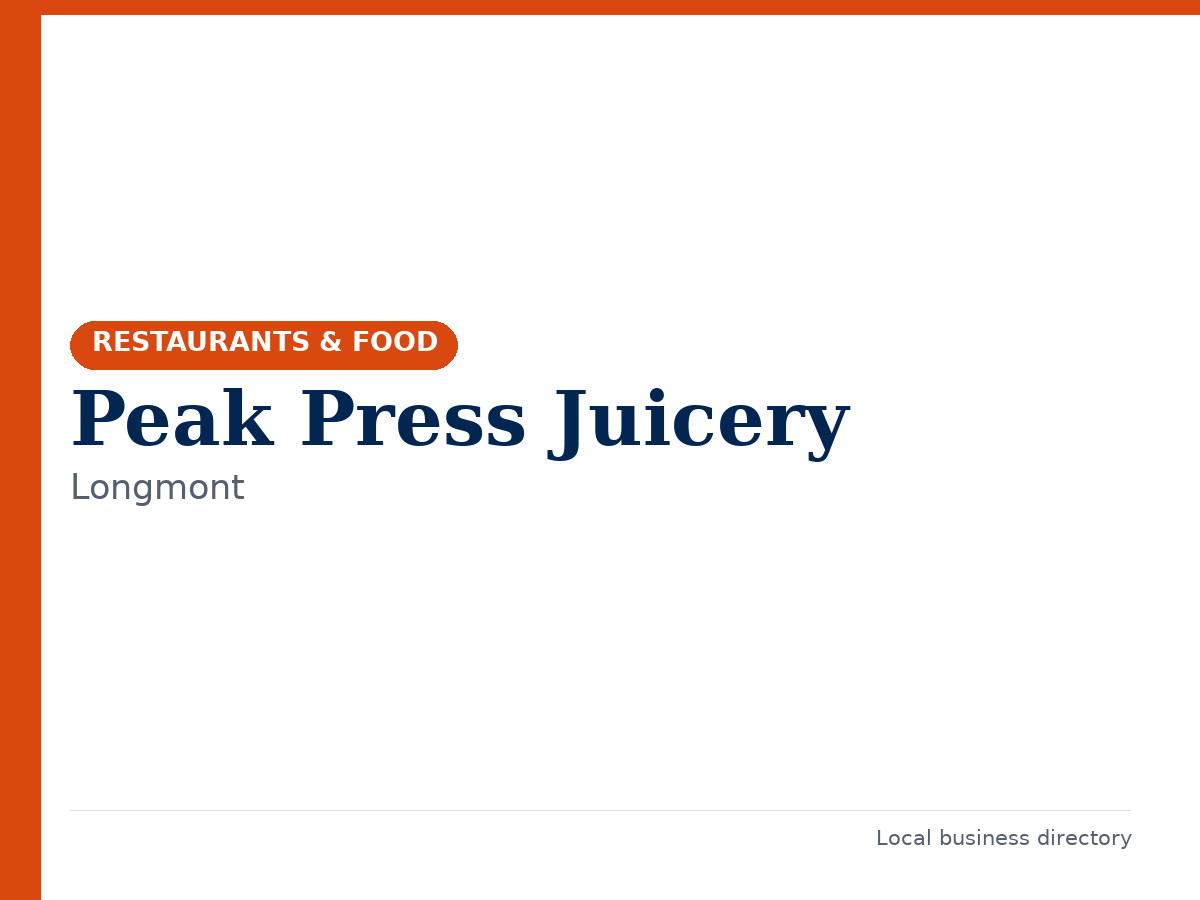 Peak Press Juicery