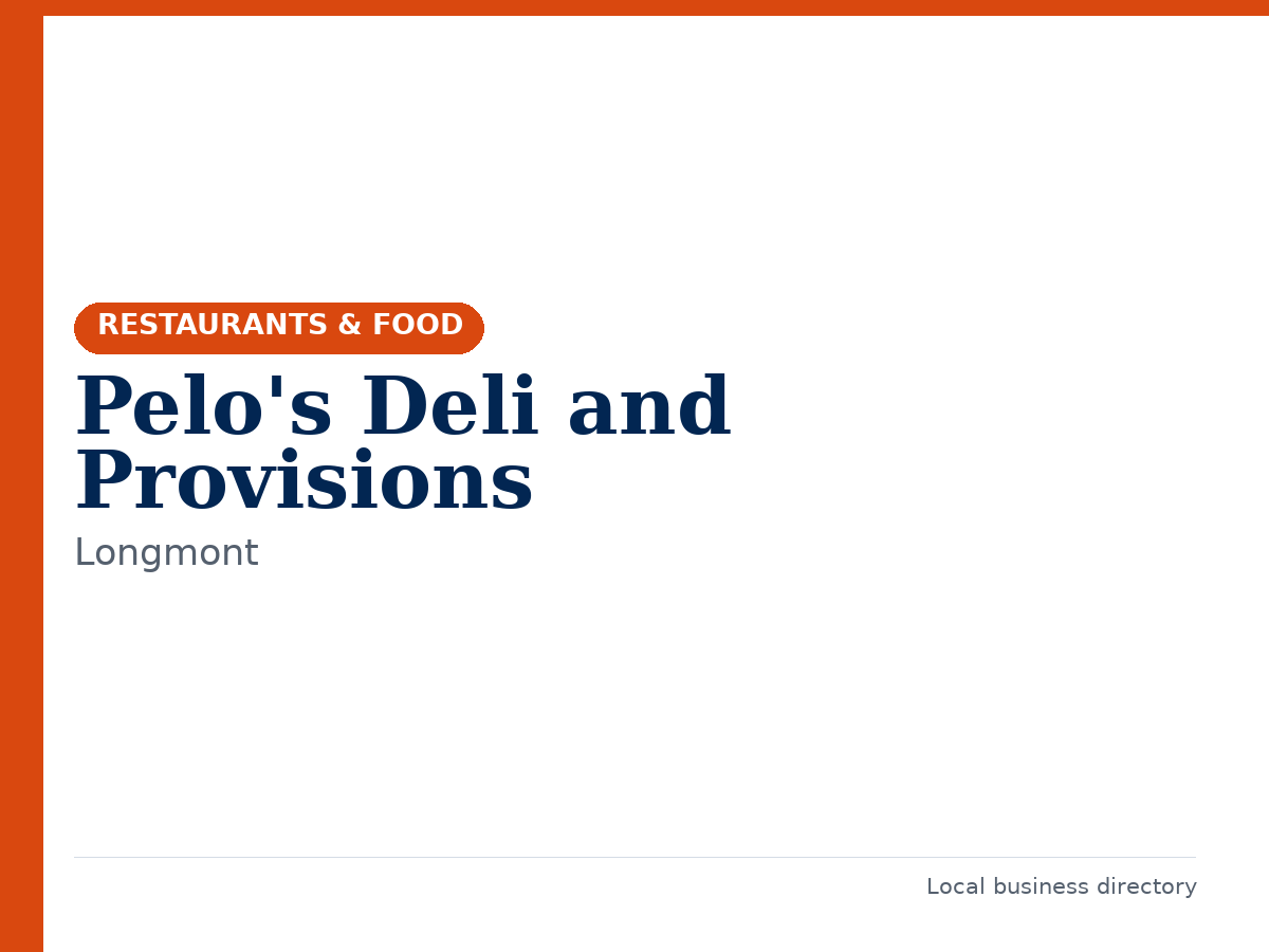Pelo's Deli and Provisions