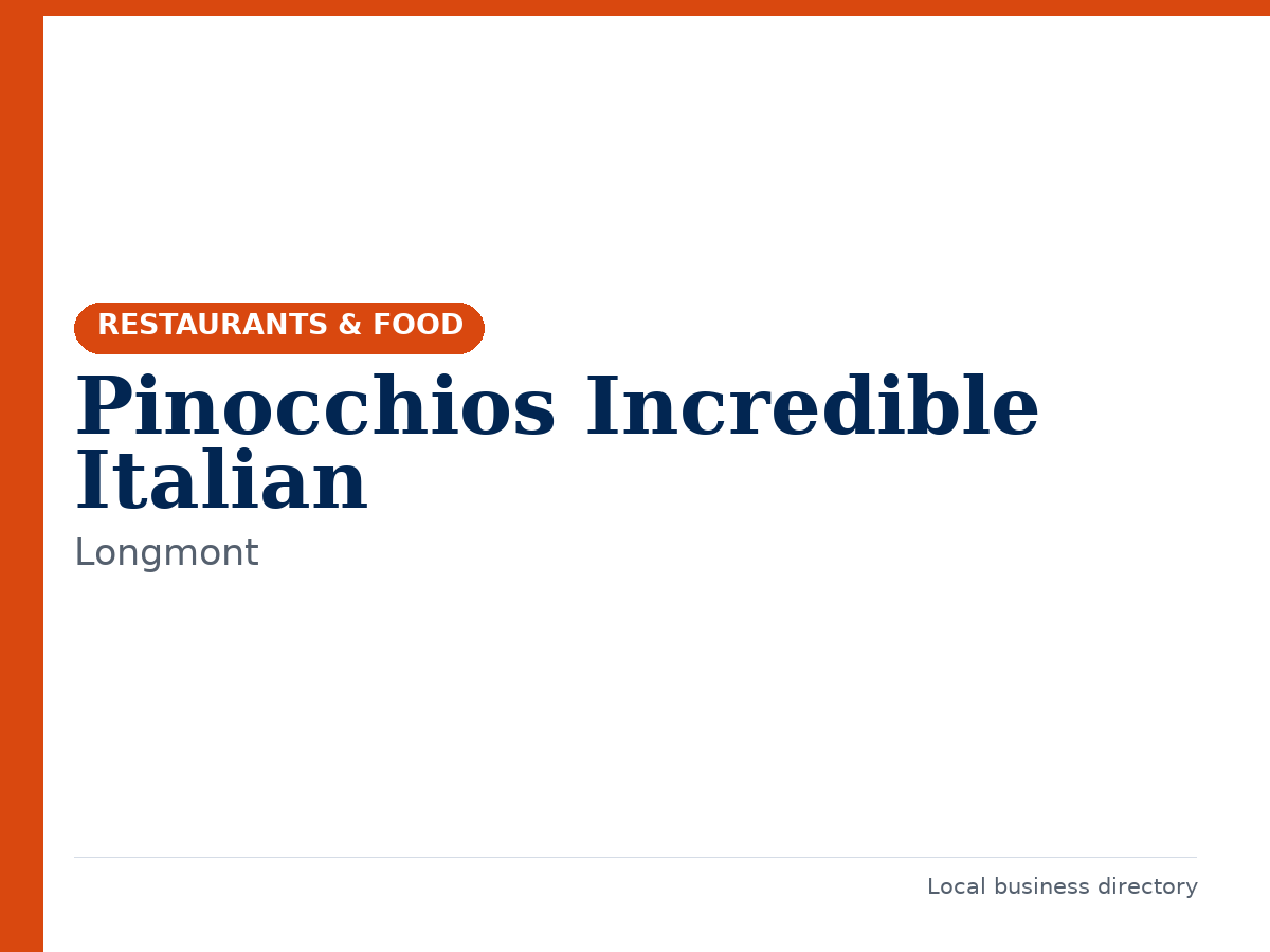 Pinocchios Incredible Italian