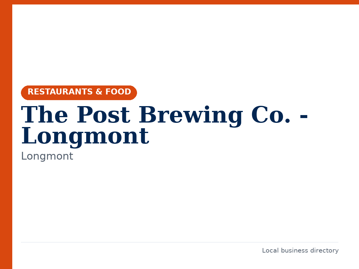 The Post Brewing Co. - Longmont