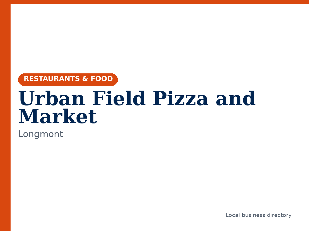 Urban Field Pizza and Market