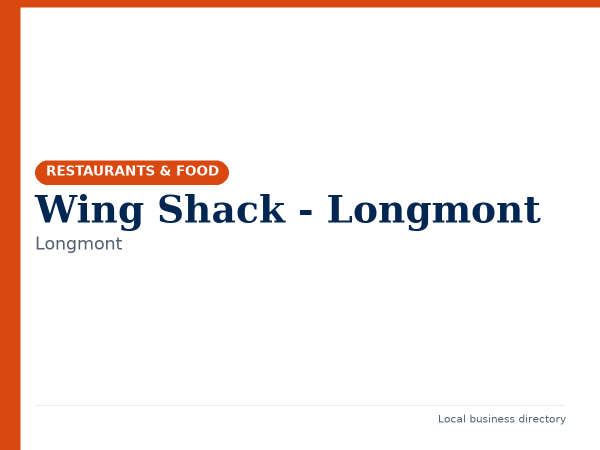 Wing Shack - Longmont