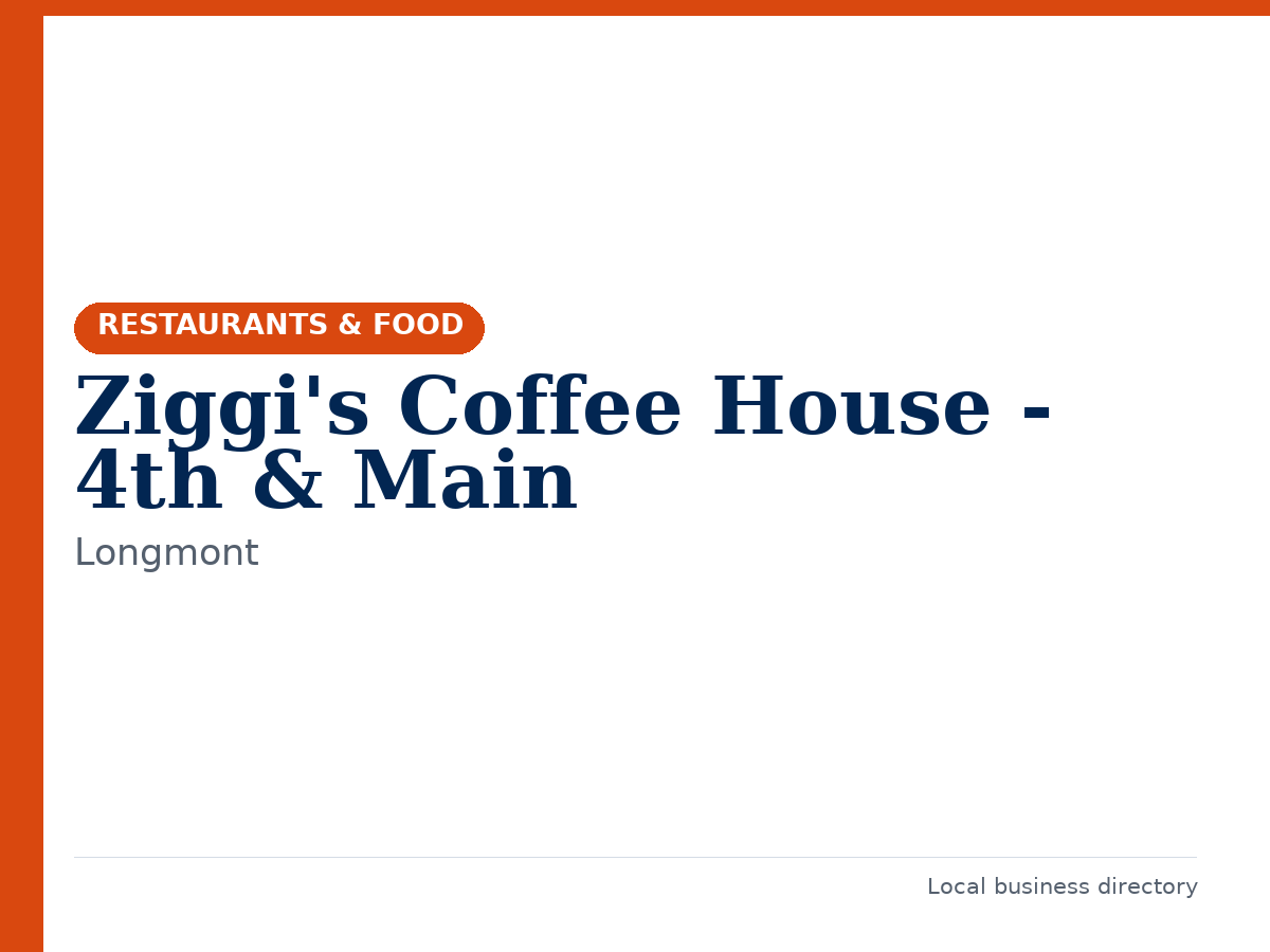 Ziggi's Coffee House - 4th & Main