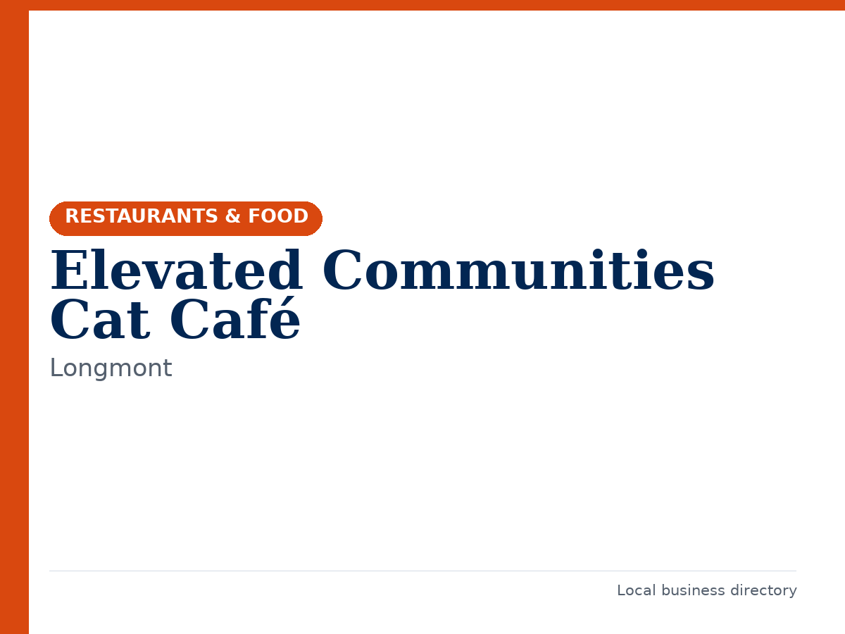 Elevated Communities Cat Café