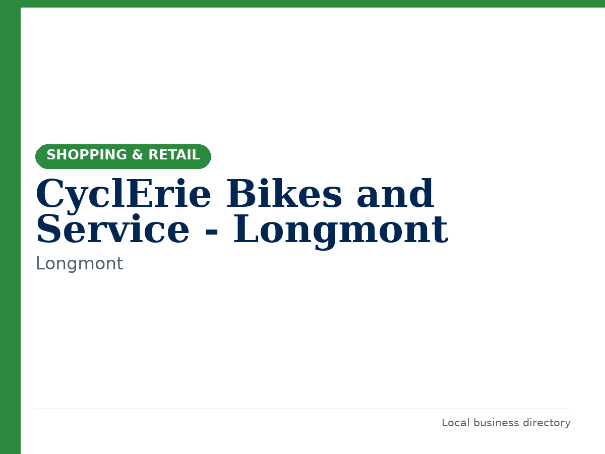 CyclErie Bikes and Service - Longmont