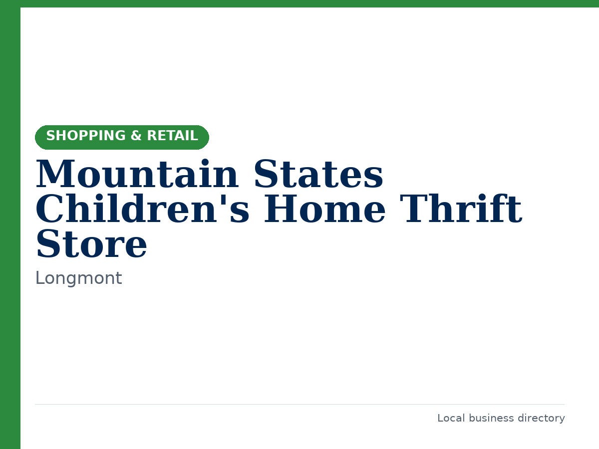 Mountain States Children's Home Thrift Store