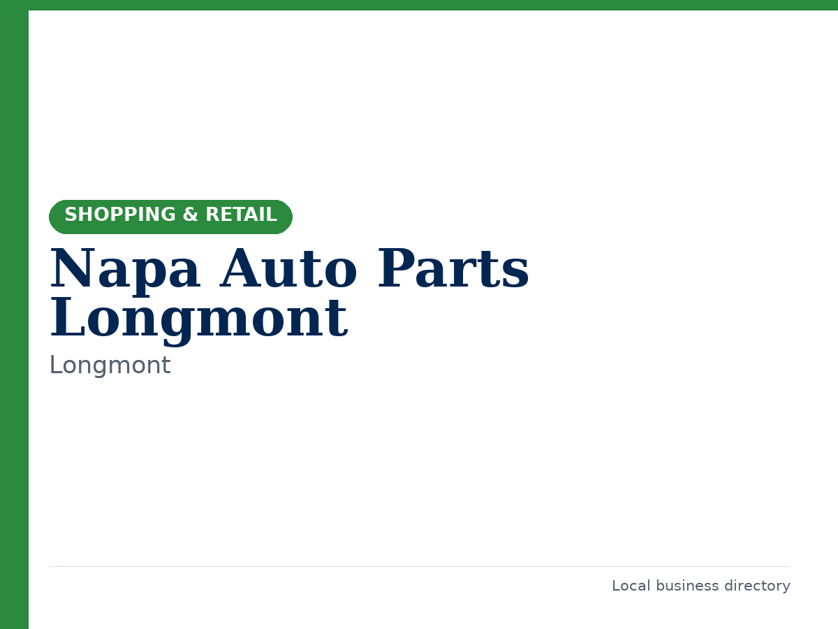 Napa Auto Parts Longmont