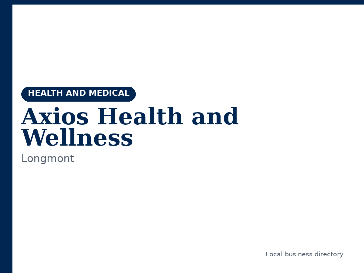 Axios Health and Wellness