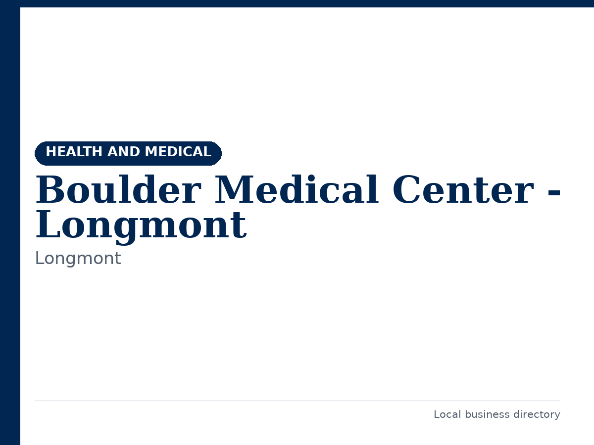 Boulder Medical Center - Longmont