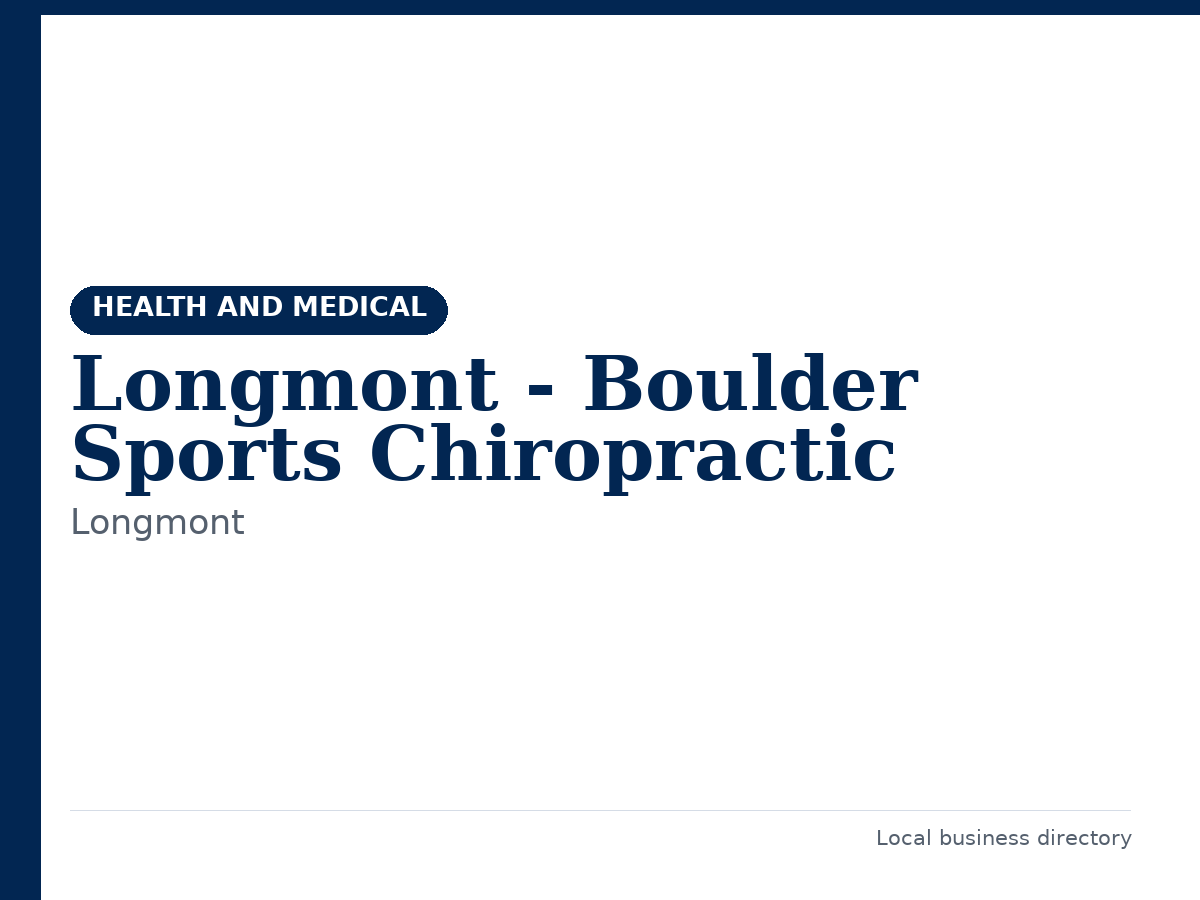 Longmont - Boulder Sports Chiropractic