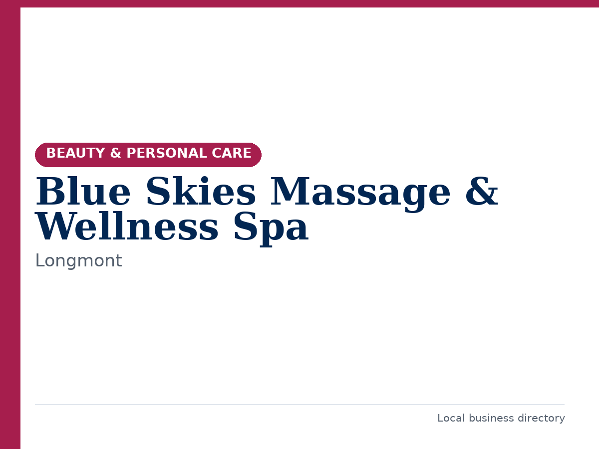 Blue Skies Massage & Wellness Spa