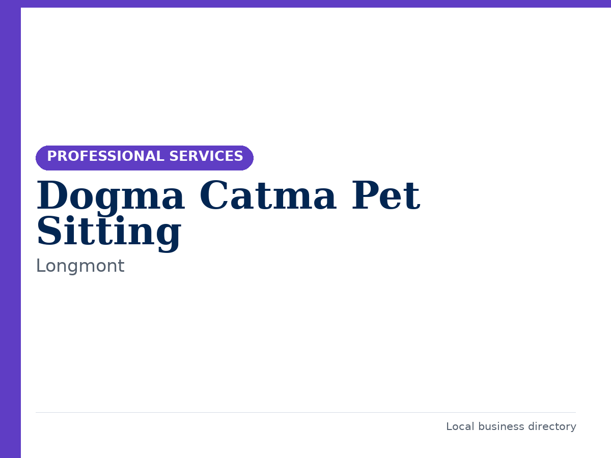 Dogma Catma Pet Sitting