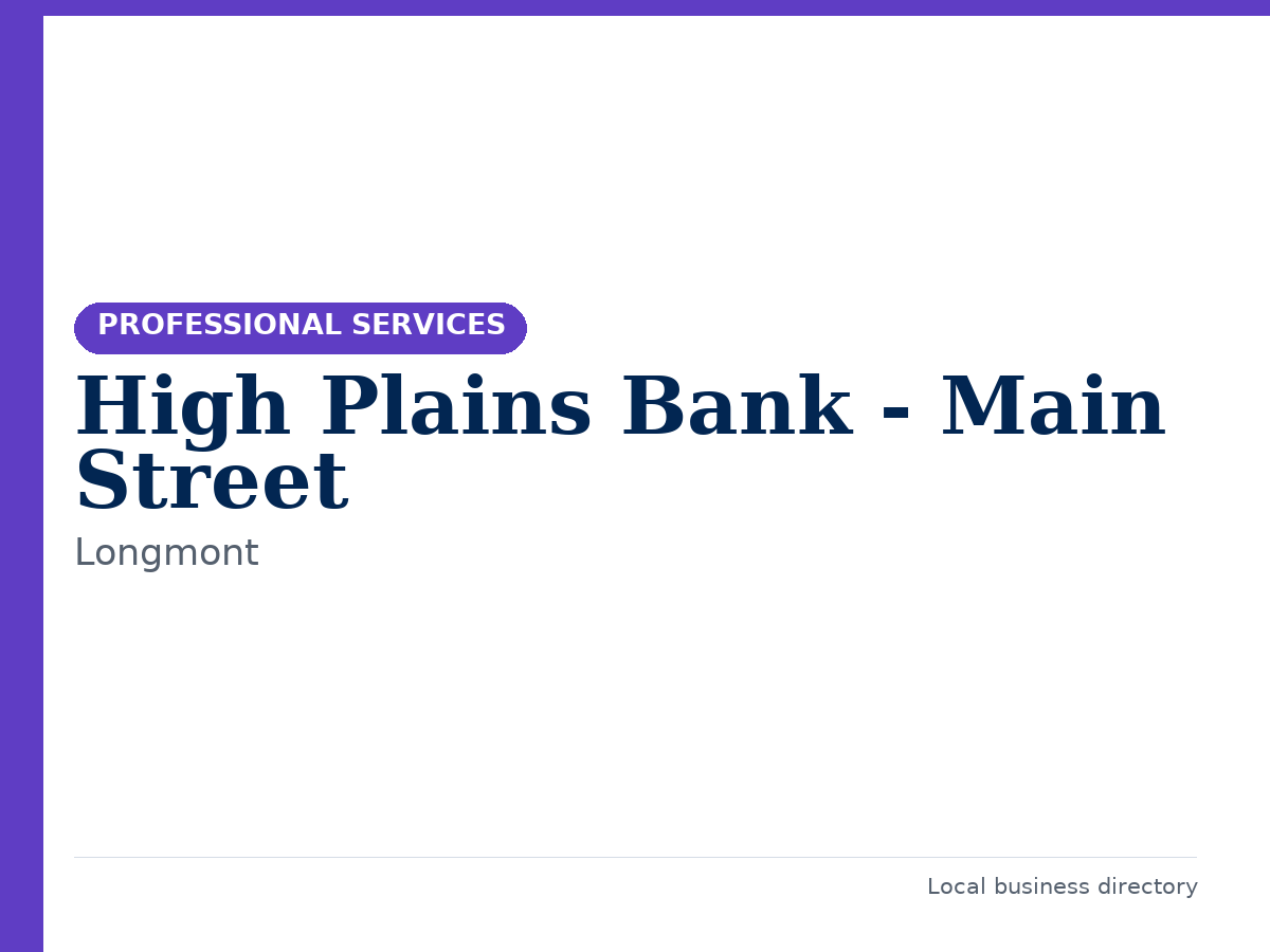 High Plains Bank - Main Street
