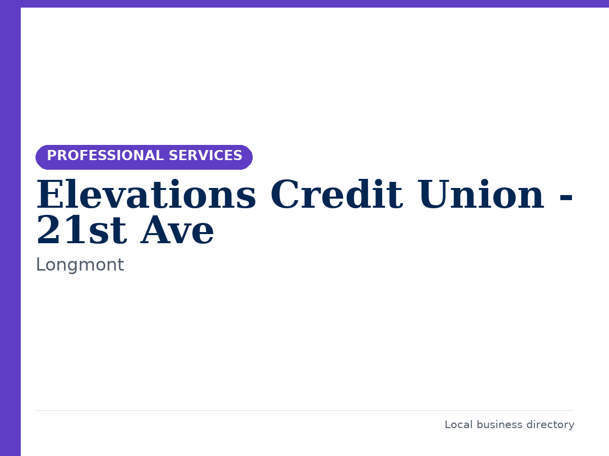 Elevations Credit Union - 21st Ave