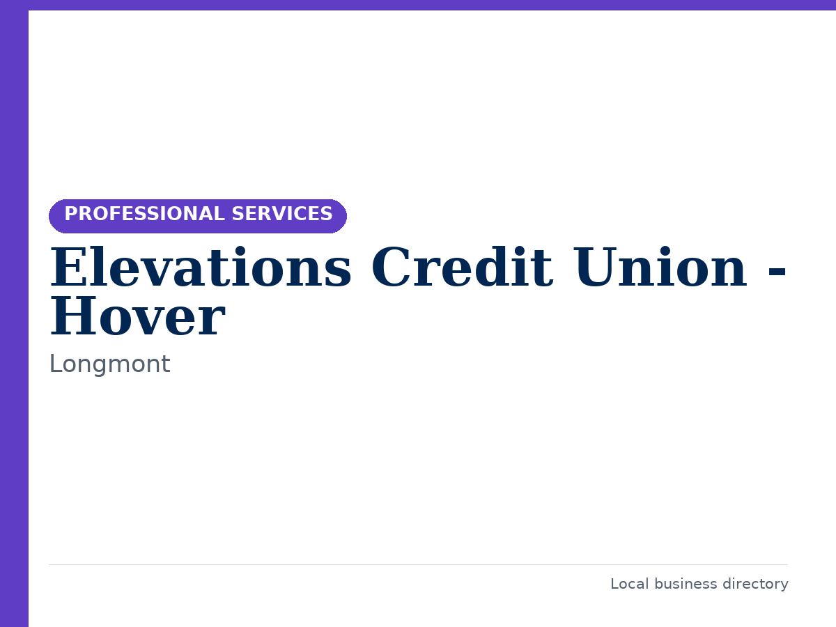 Elevations Credit Union - Hover