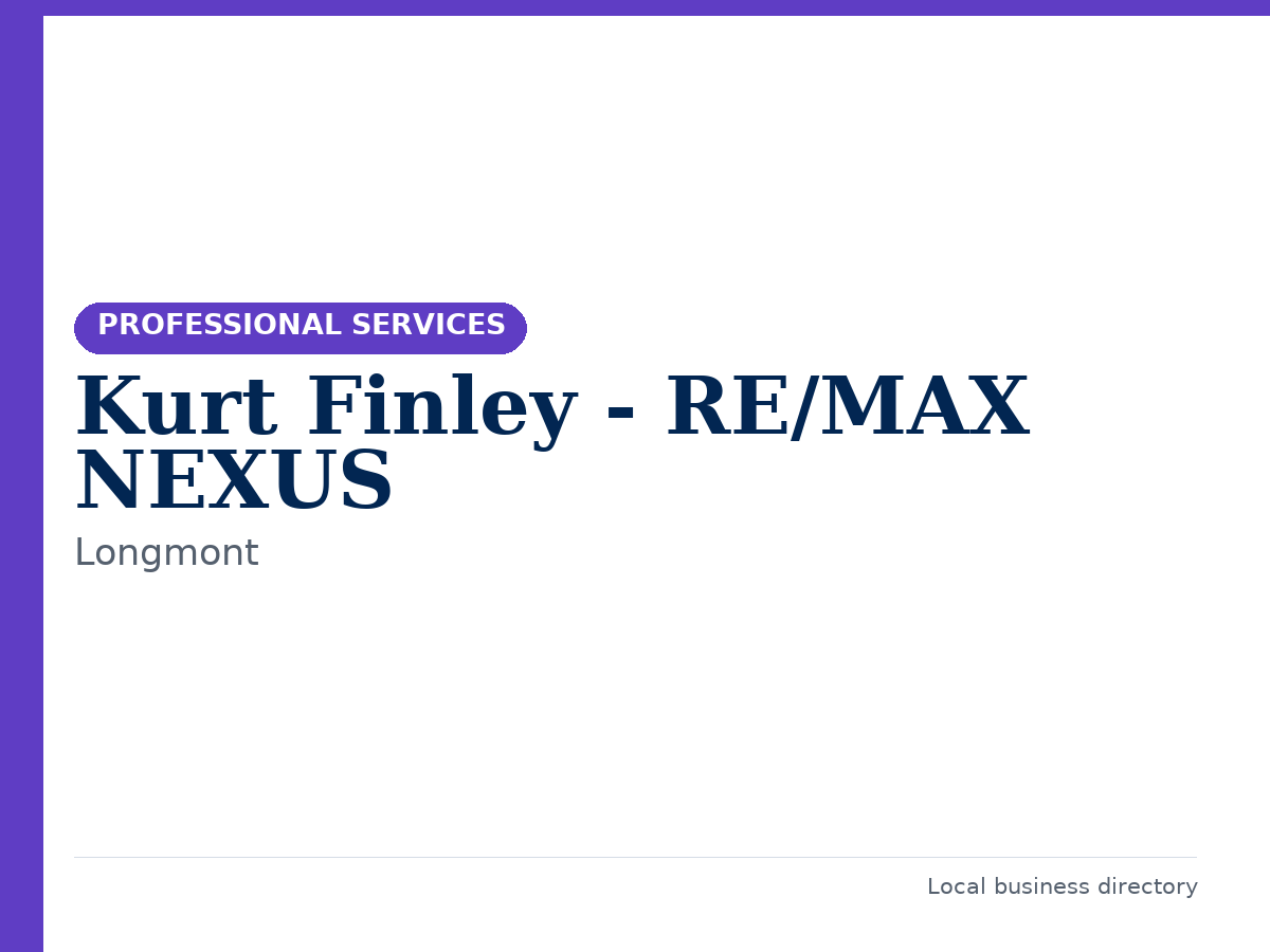 Kurt Finley - RE/MAX NEXUS