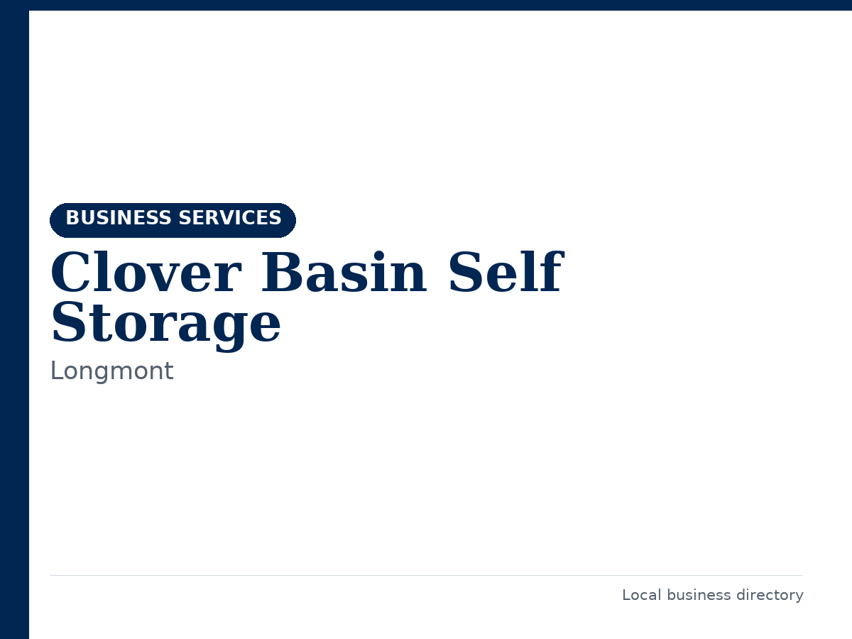 Clover Basin Self Storage