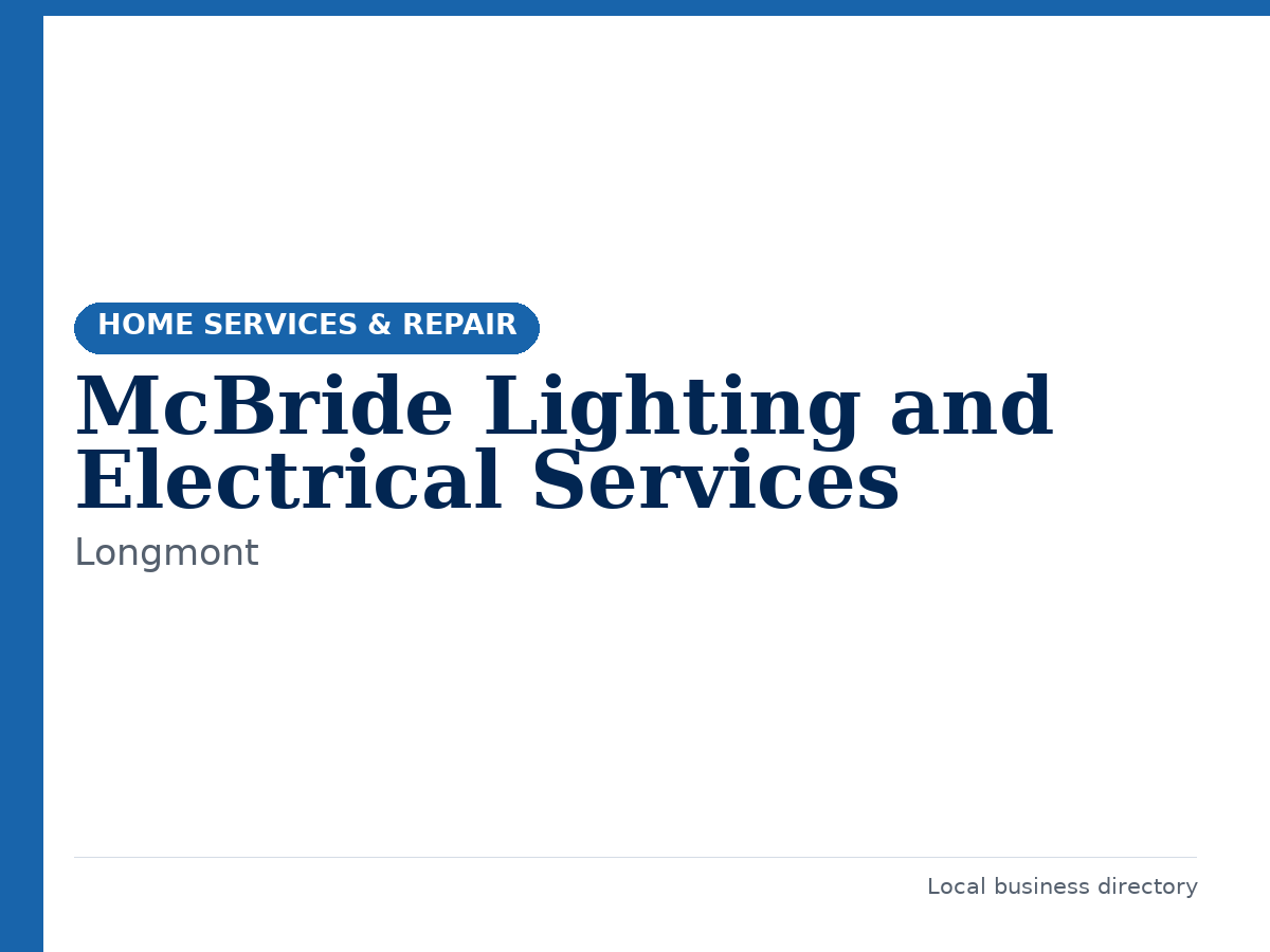 McBride Lighting and Electrical Services