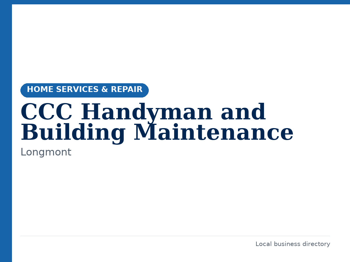 CCC Handyman and Building Maintenance