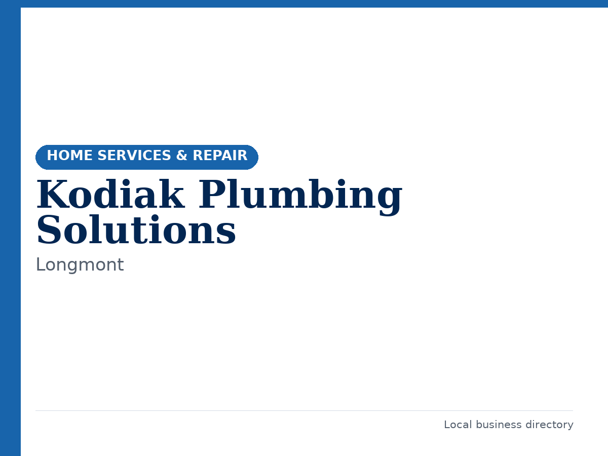 Kodiak Plumbing Solutions