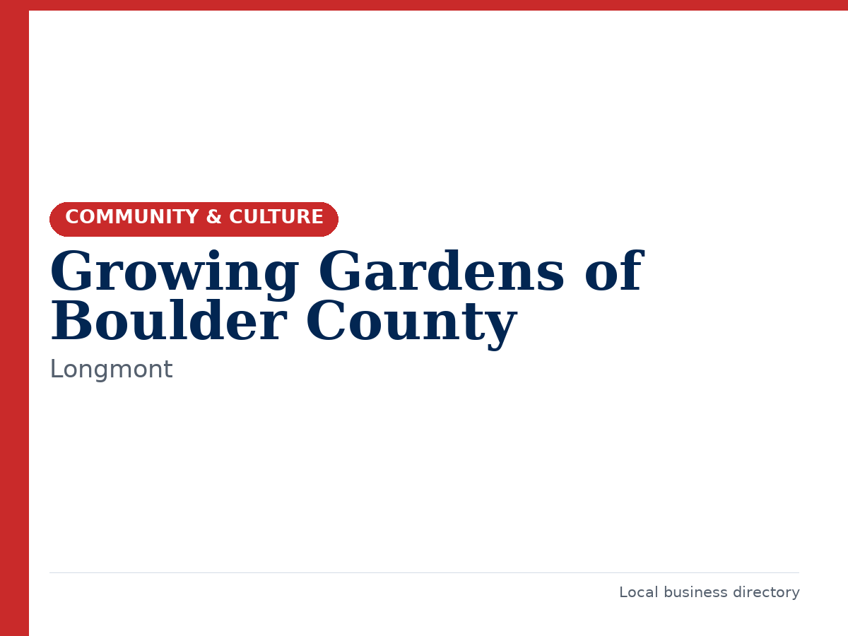 Growing Gardens of Boulder County