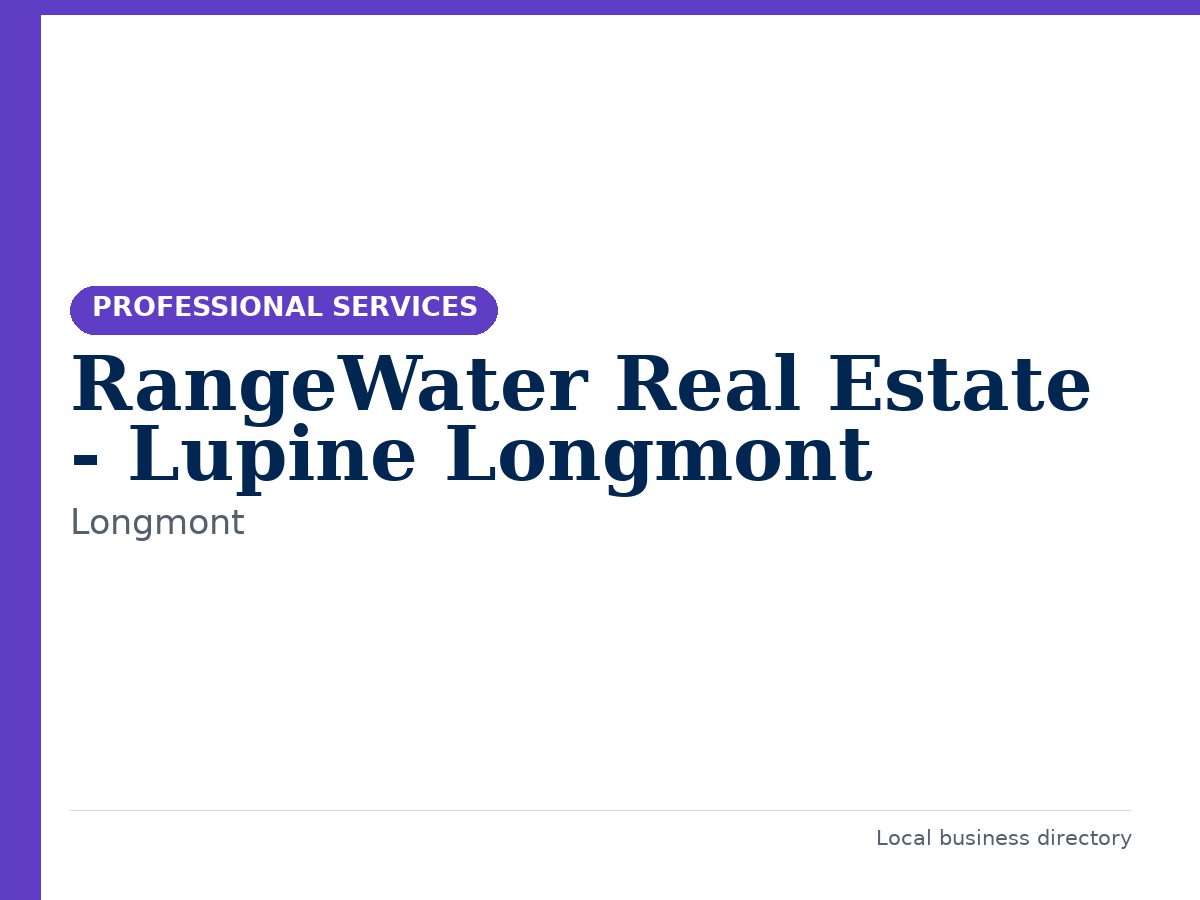 RangeWater Real Estate - Lupine Longmont