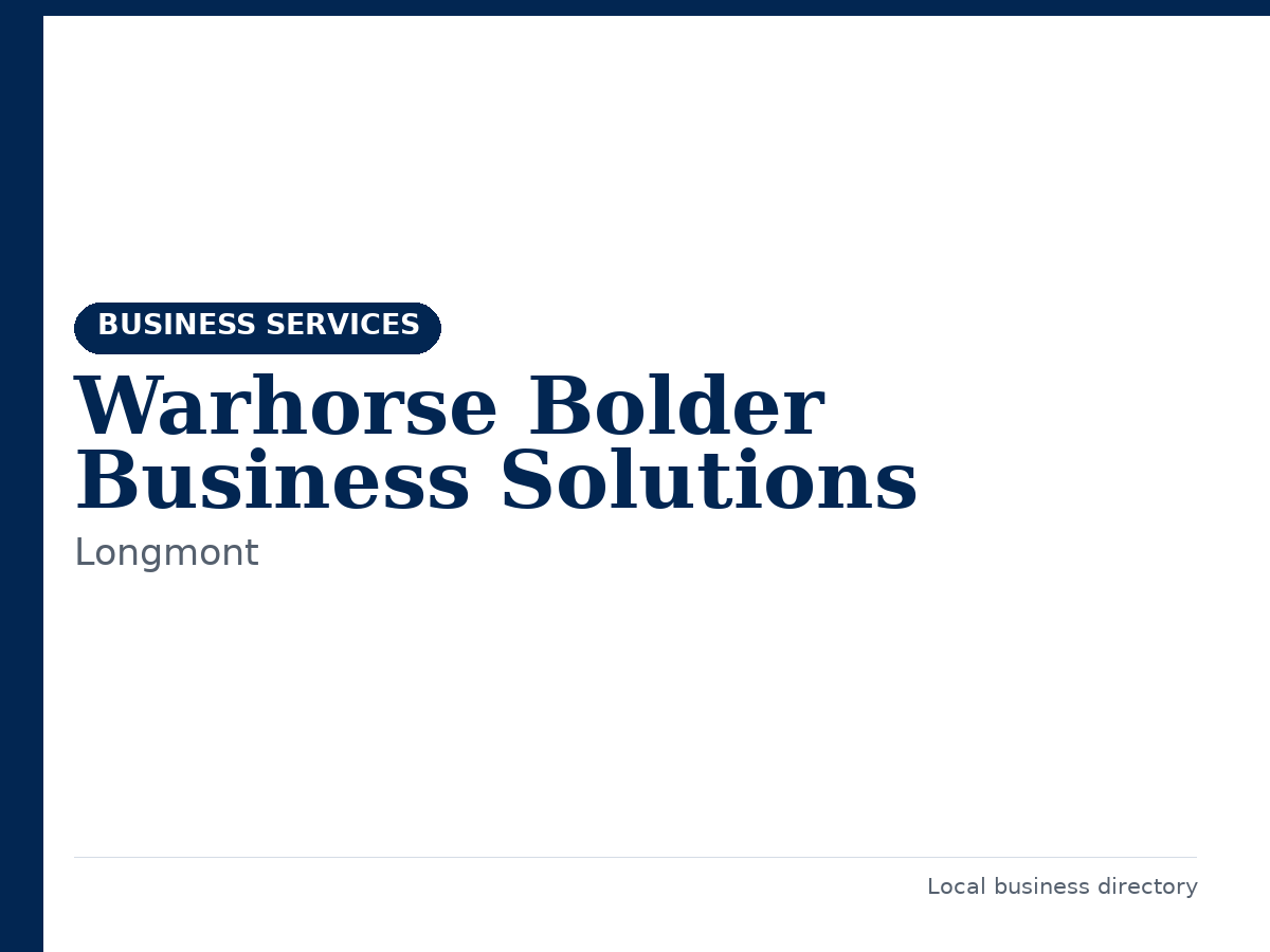 Warhorse Bolder Business Solutions