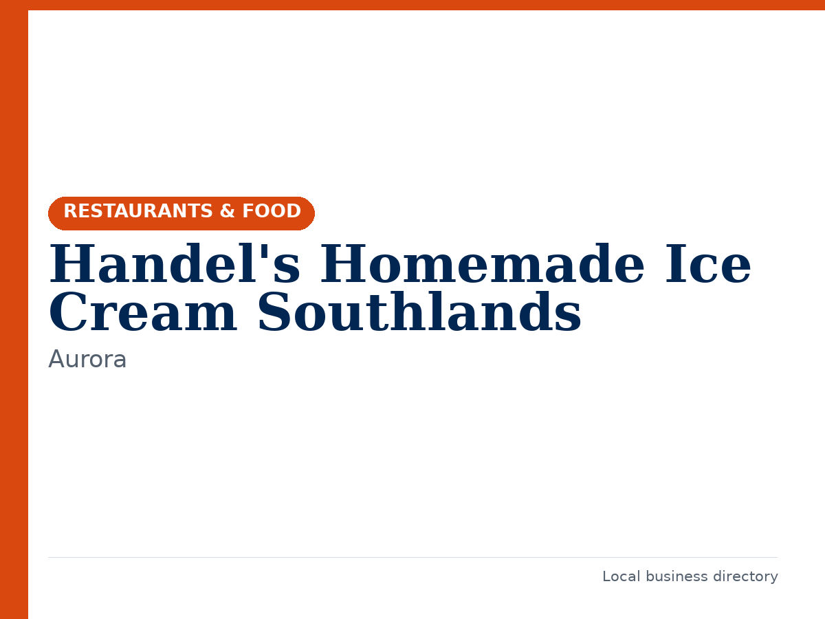 Handel's Homemade Ice Cream Southlands