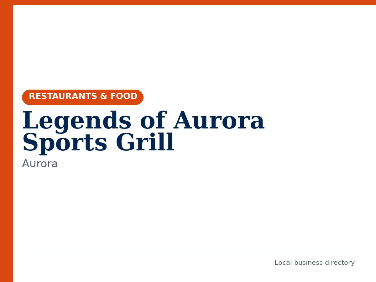 Legends of Aurora Sports Grill