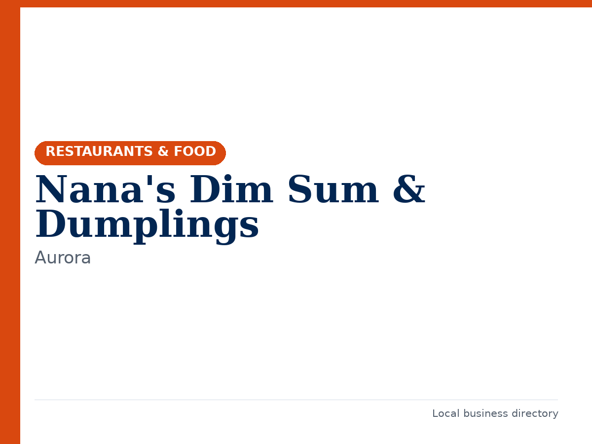 Nana's Dim Sum & Dumplings