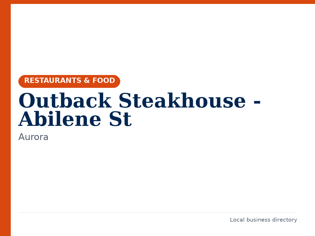 Outback Steakhouse - Abilene St