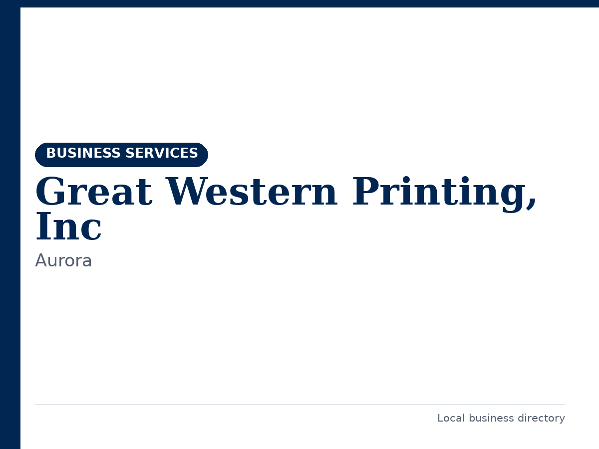 Great Western Printing, Inc