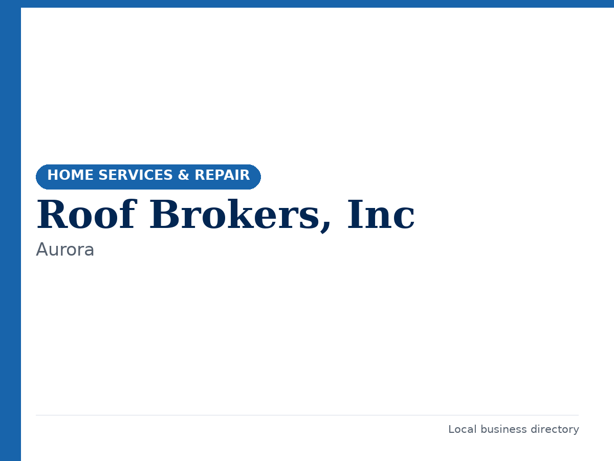 Roof Brokers, Inc