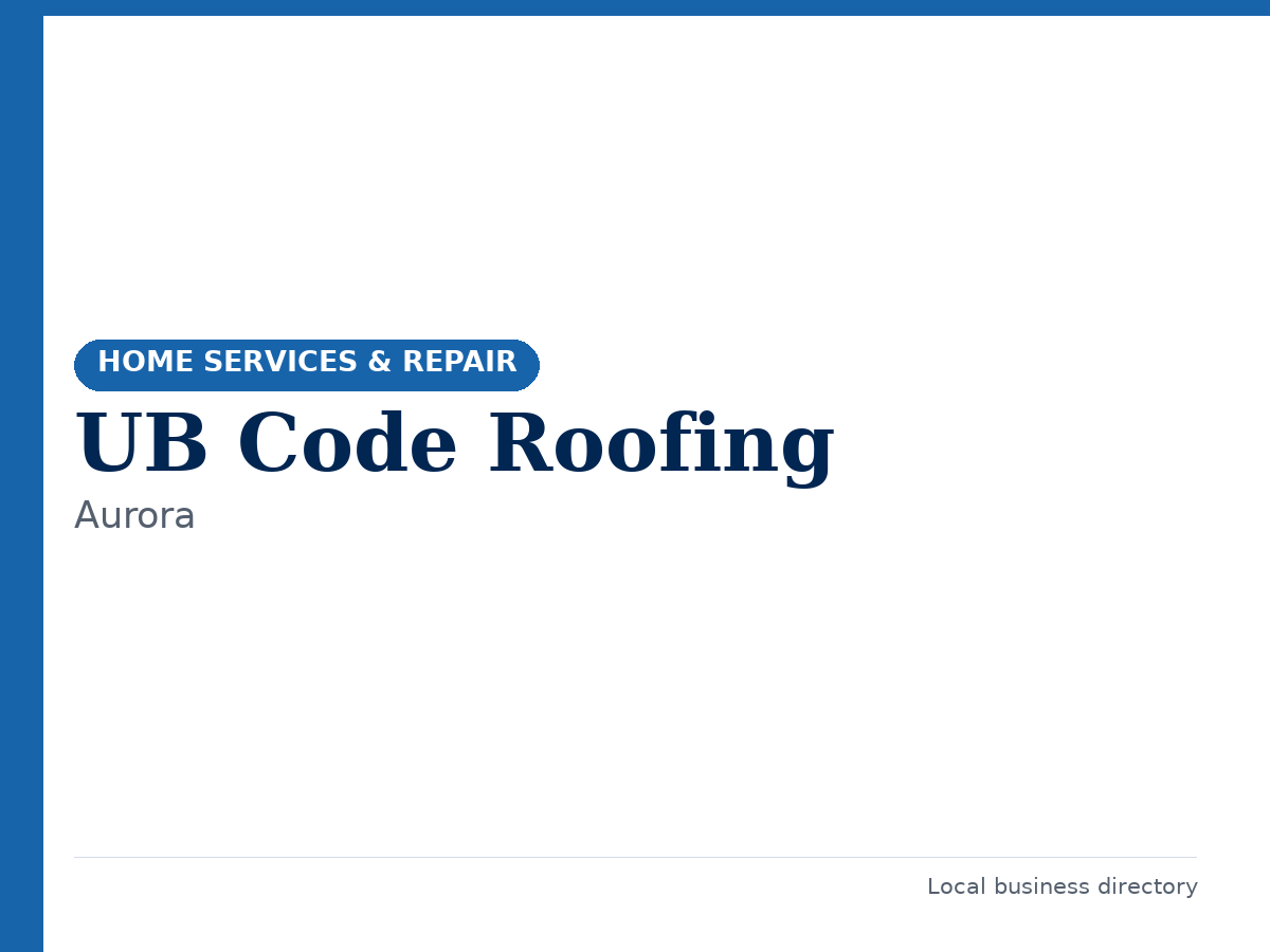 UB Code Roofing