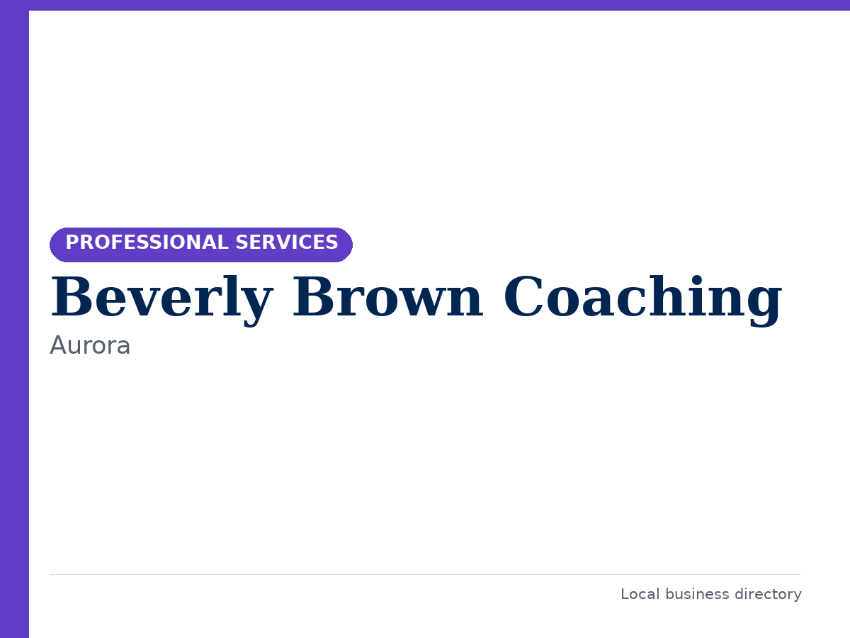 Beverly Brown Coaching
