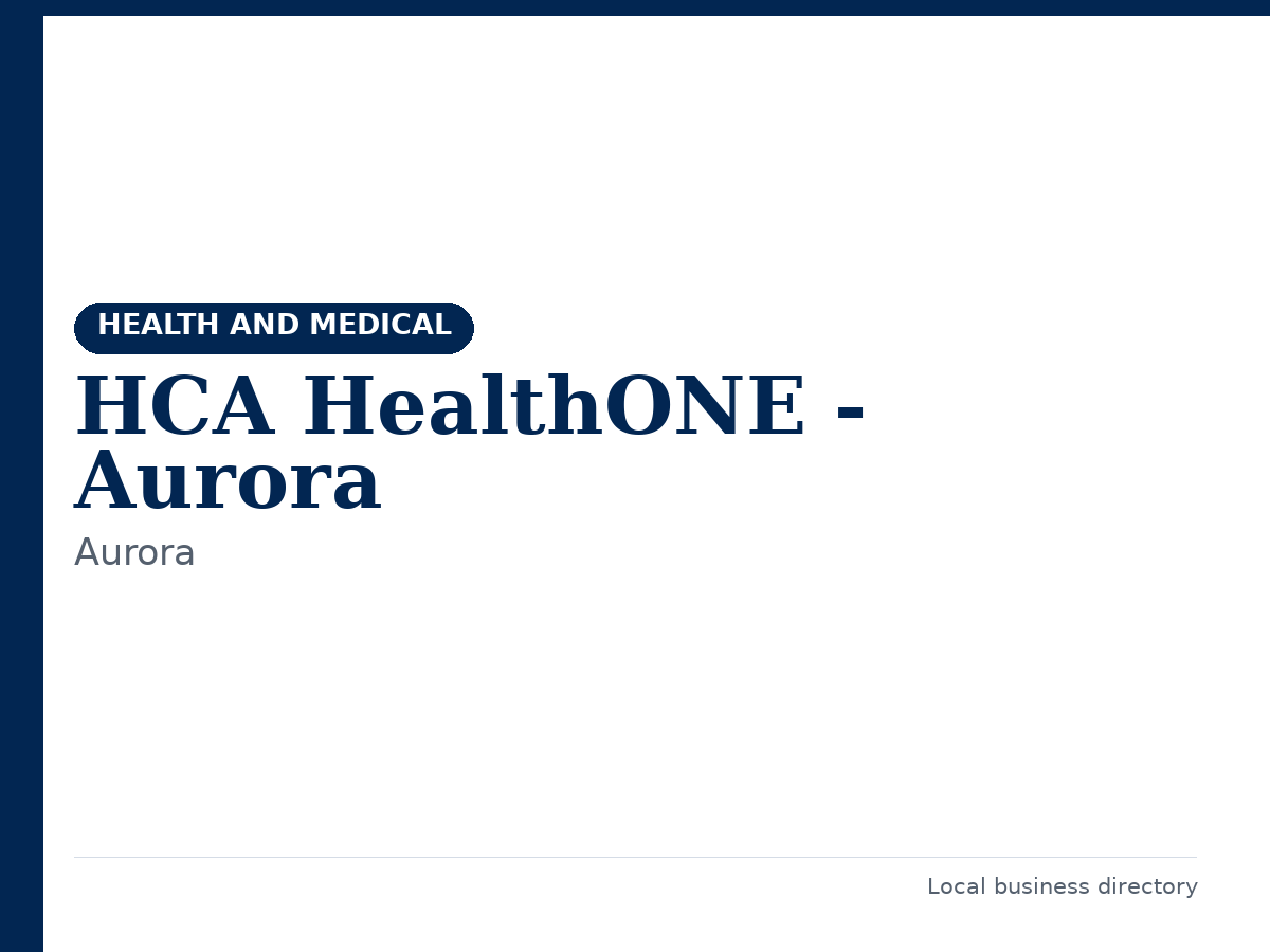HCA HealthONE - Aurora
