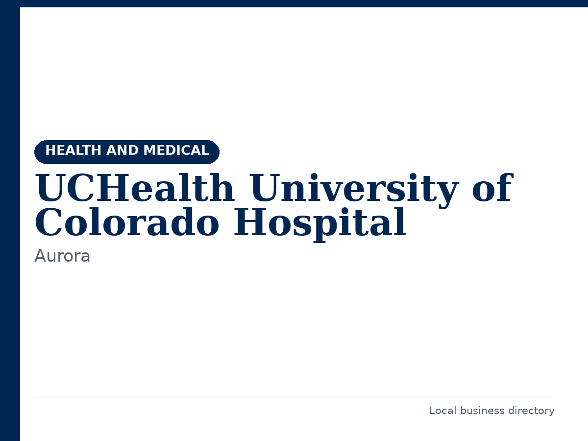 UCHealth University of Colorado Hospital