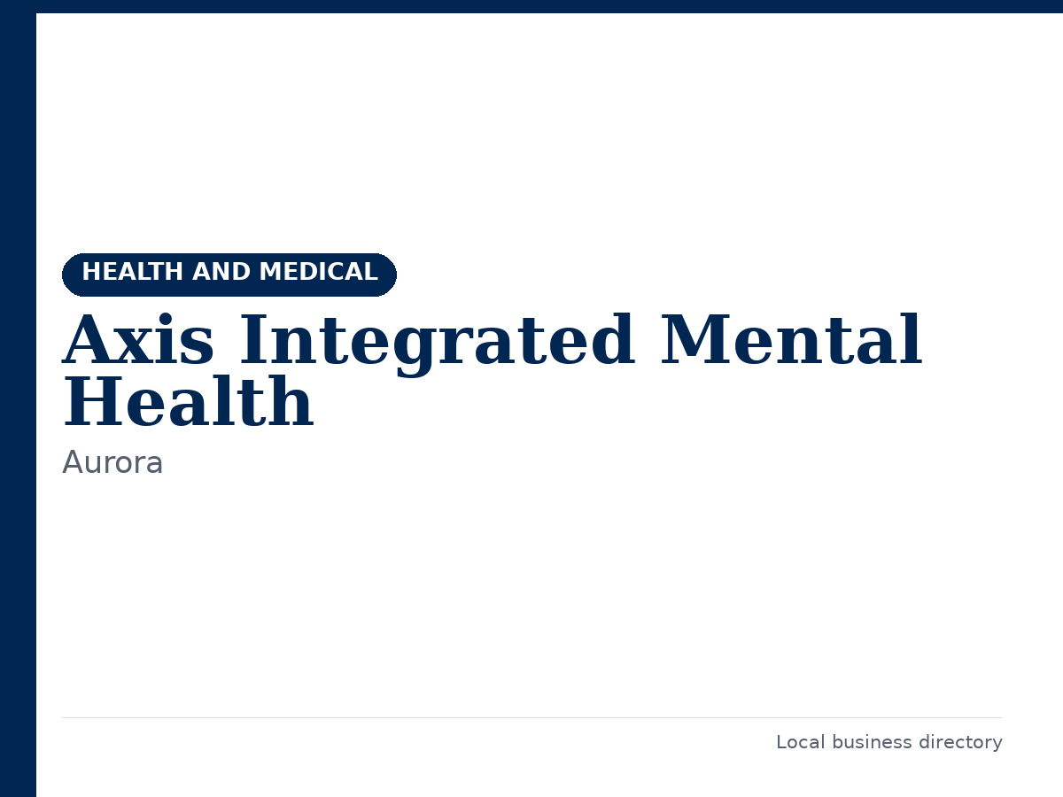 Axis Integrated Mental Health