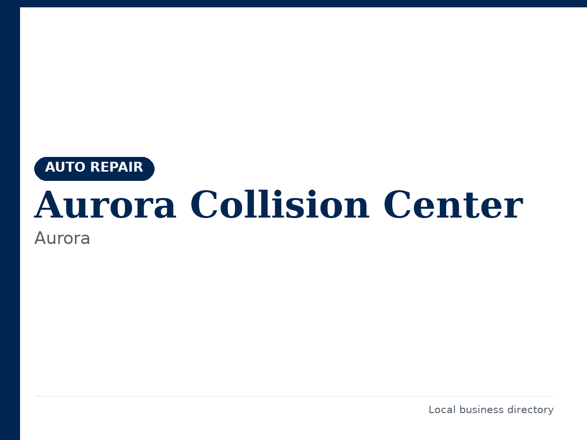 Aurora Collision Center
